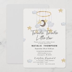Gender Neutral Twinkle Little Star Baby Shower Invitation