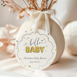Gender Neutral Twins Baby Shower Twinkle Stars Favour Tags