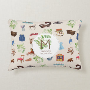 Gender Neutral Vintage Baby Nursery Toys Pattern Decorative Cushion