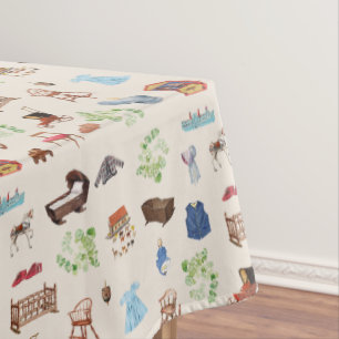Gender Neutral Vintage Baby Nursery Toys Pattern Tablecloth