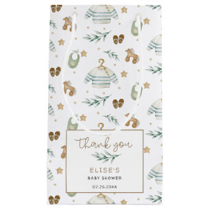 Gender Neutral Vintage Toys Baby Shower Thank You Small Gift Bag