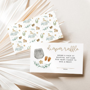 Gender Neutral Vintage Toys Diaper Raffle Enclosure Card