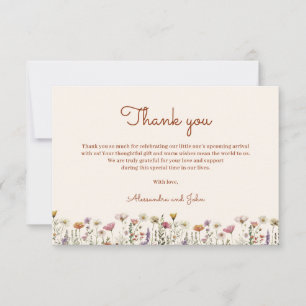 Gender-Neutral Wildflower Boho Baby Shower Card