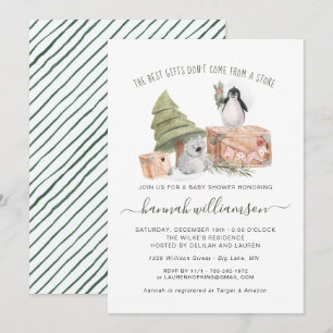 Gender Neutral   Winter Christmas Baby Shower Invitation