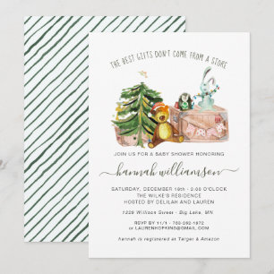 Gender Neutral   Winter Christmas Baby Shower Invitation
