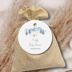 Gender Neutral Winter Polar Bear Baby Shower Favour Tags