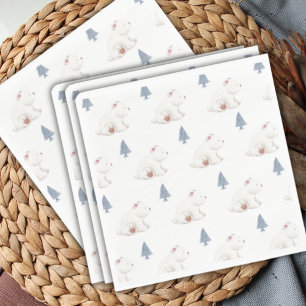 Gender Neutral Winter Polar Bear Baby Shower  Napkin