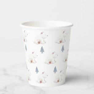 Gender Neutral Winter Polar Bear Baby Shower Paper Cups