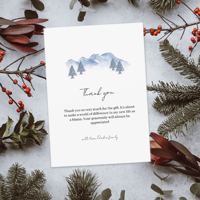 Gender Neutral Winter Polar Bear Baby Shower  Thank You Card (Gender Neutral Winter Polar Bear Baby Shower Thank You Card)