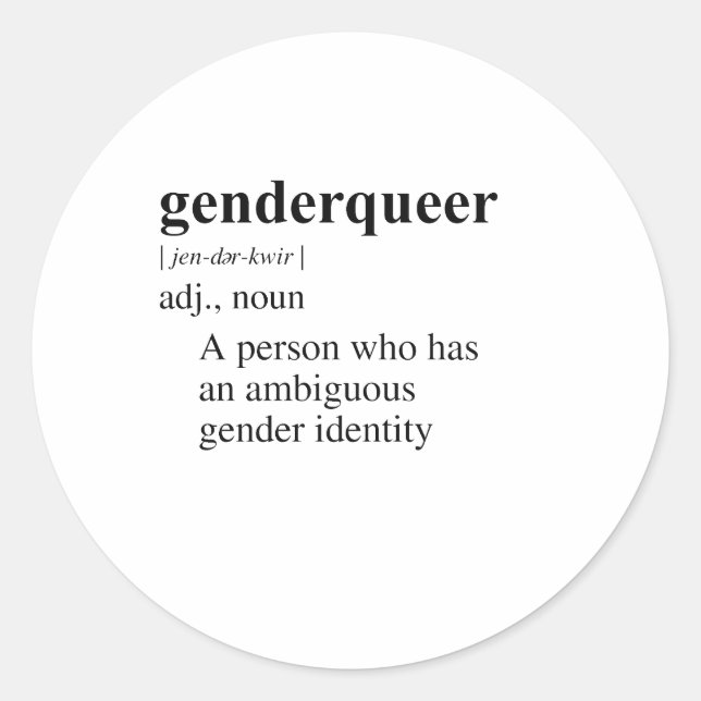 GENDER QUEER CLASSIC ROUND STICKER (Front)