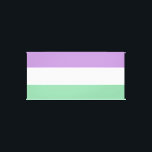 Gender Queer Flag Art Canvas Print<br><div class="desc">Gender Queer Wall Art. Purple,  white and green flag.</div>