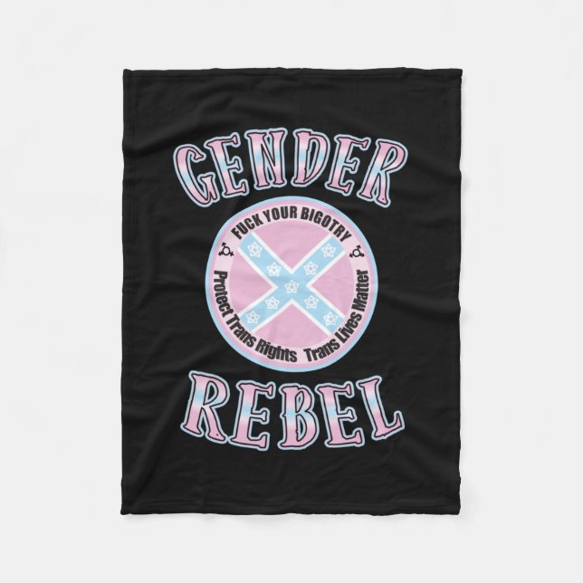 Gender Rebel Sticker  Fleece Blanket (Front)