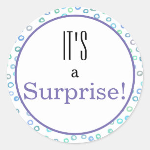 Gender ReveaI Baby Shower It's a Surprise! Classic Round Sticker