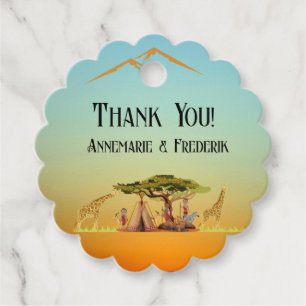 Gender Reveal African Animal Favour Tags