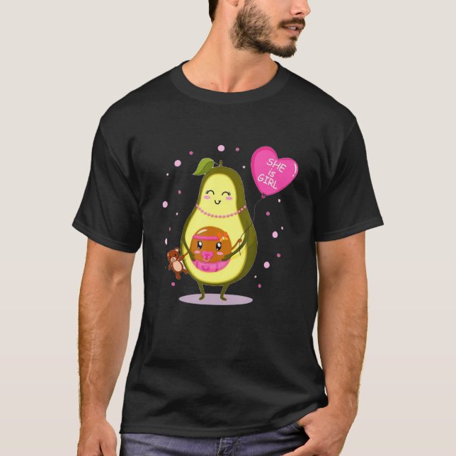 Gender Reveal Avocado Mom Avocado Mamacado She Is T-Shirt (Front)