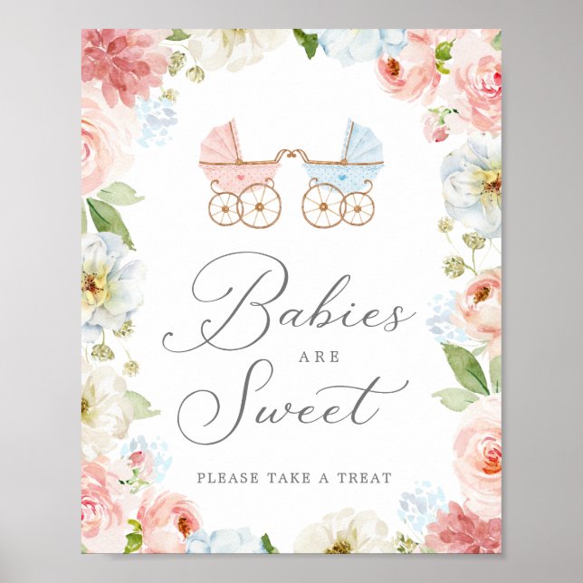 Gender Reveal Babies are Sweet Sign Poster (Front)