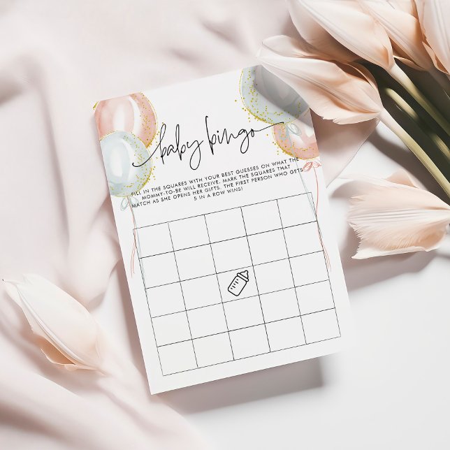 Gender Reveal Baby Bingo Shower Game Card (Creator Uploaded)