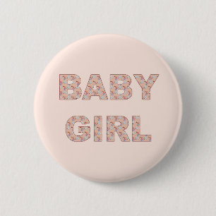 Gender Reveal Baby Girl Team 6 Cm Round Badge