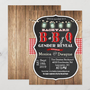 Gender Reveal Baby Q BBQ Invitation