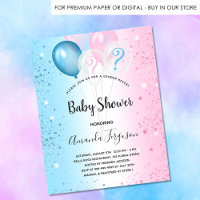 Gender reveal baby shower budget invitation