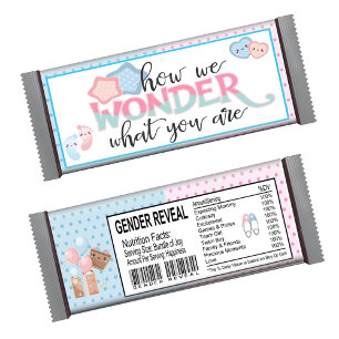 Gender Reveal Baby Shower Candy Bar Wrapper Favour Notepad