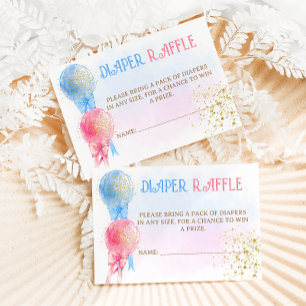 Gender Reveal Baby Shower Diaper Raffle Enclosure Card