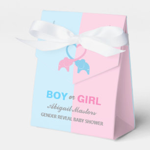 Gender Reveal Baby Shower Elephants Favour Box