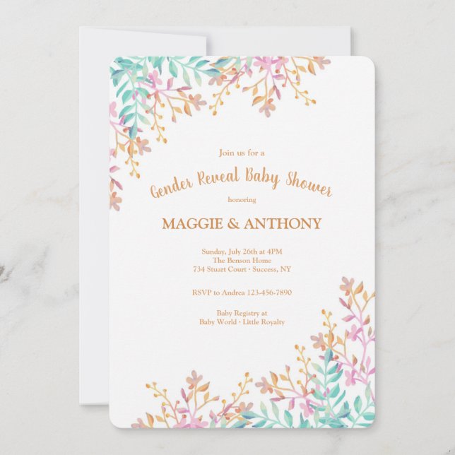 Gender Reveal Baby Shower Invitation (Front)