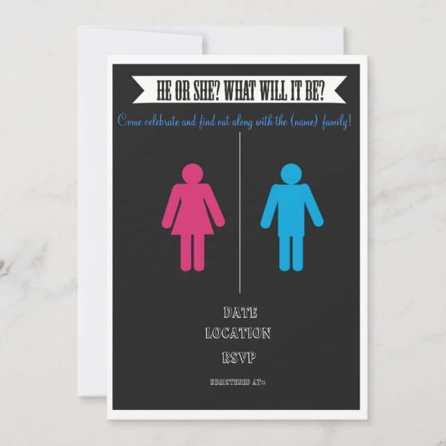 Gender Reveal baby Shower Invitation (Front)