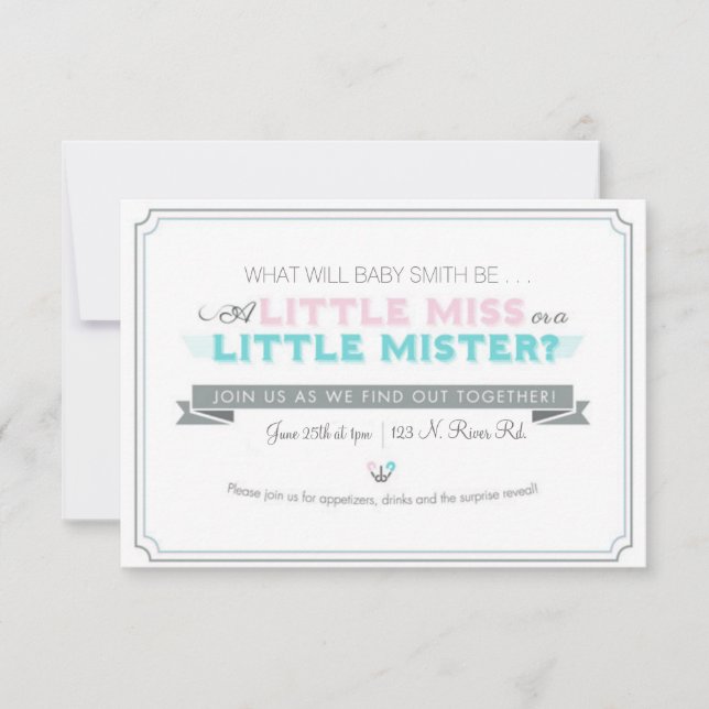 Gender Reveal Baby Shower Invitation (Front)