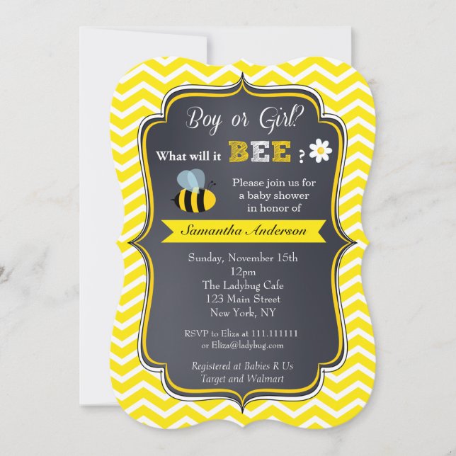 Gender Reveal Baby Shower Invitations (Front)