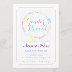 Gender Reveal Baby Shower Pink Floral Party Invite