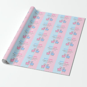 Gender Reveal Baby Shower Sheep Wrapping Paper