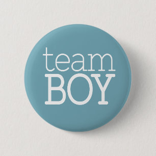 Gender Reveal Baby Shower - Team Blue Boy Button
