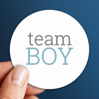 Gender Reveal Baby Shower - Team Blue Boy Classic Round Sticker