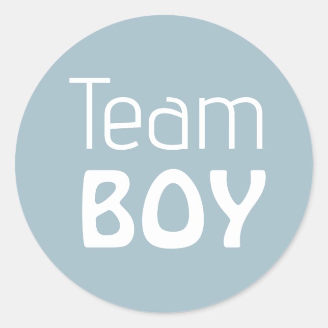 Gender Reveal Baby Shower - Team Blue Boy Classic Round Sticker (Front)