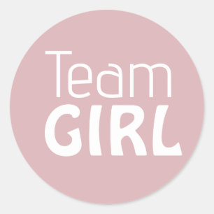 Gender Reveal Baby Shower - Team Pink Girl Classic Round Sticker