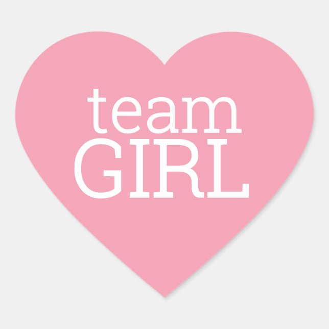Gender Reveal Baby Shower - Team Pink Girl Heart Sticker (Front)