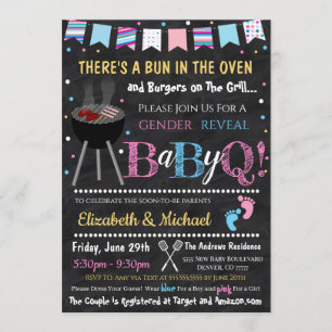 Gender Reveal BabyQ Invitation