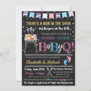 Gender Reveal BabyQ Invitation