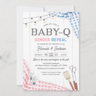 Gender Reveal BabyQ Invitation