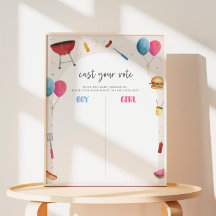 Gender Reveal BabyQ Voting Board Poster Sign
