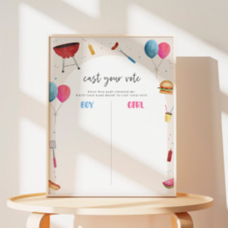 Gender Reveal BabyQ Voting Board Poster Sign