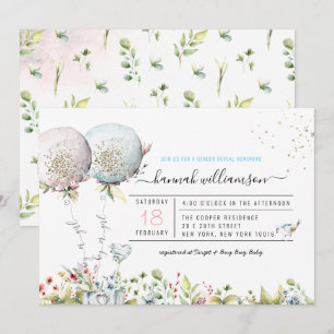 Gender Reveal Balloons Baby Shower Invitation