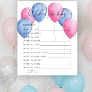 Gender reveal balloons wishes for baby game
