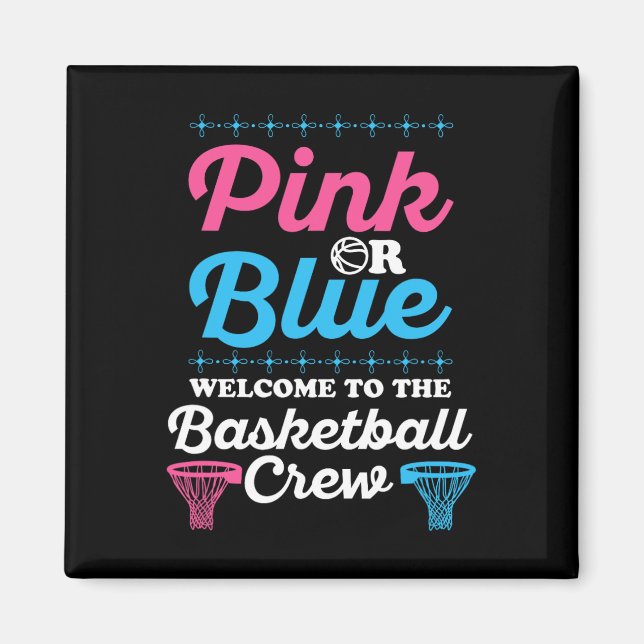 Gender Reveal Basketball Design for a Basketball F Magnet (Front)