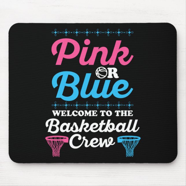 Gender Reveal Basketball Design for a Basketball F Mouse Mat (Front)
