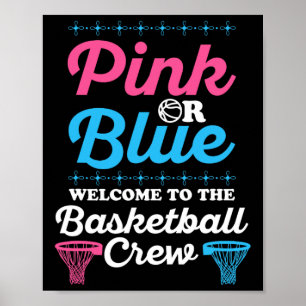 Gender Reveal Basketball Design for a Basketball F Poster