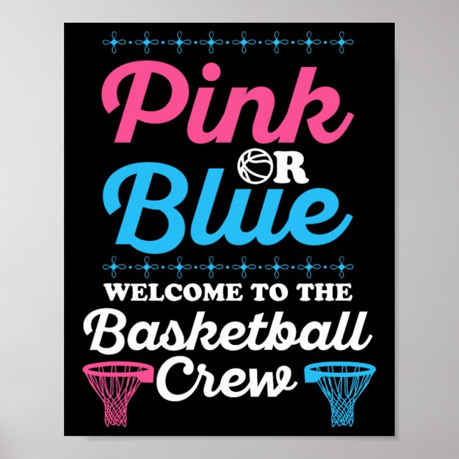 Gender Reveal Basketball Design for a Basketball F Poster (Front)