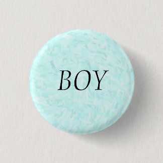 Gender Reveal Blue Confetti "BOY" Pin Button